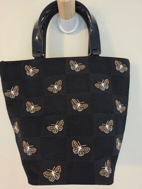Talbots butterfly bag/purse black classic whimsical luxury cottage core coastal